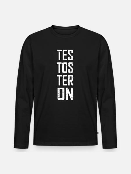 Testosterone - Men's Premium Organic Long Sleeve Shirt - black