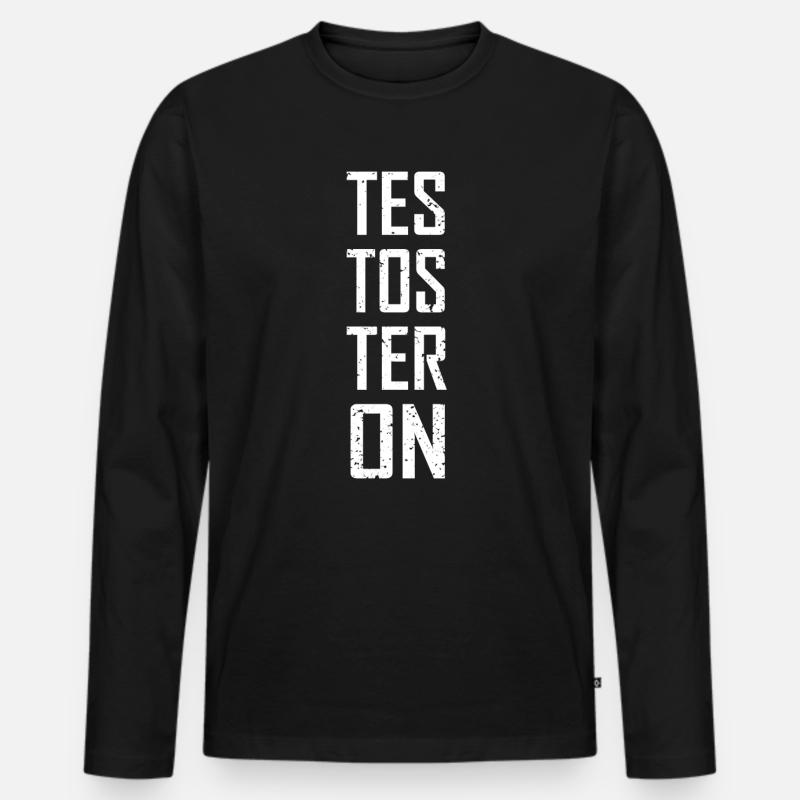 Testosteron - Männer Premium Bio Langarmshirt - Schwarz