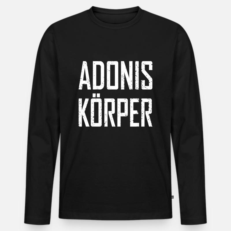 Adonis Körper - Männer Premium Bio Langarmshirt - Schwarz