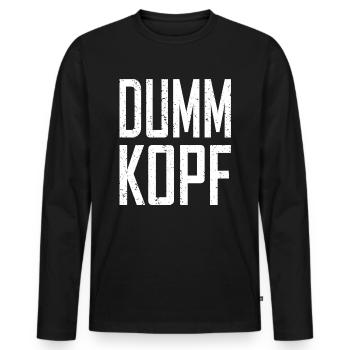fool - Men's Premium Organic Long Sleeve Shirt - black - Front - Nico (187cm)