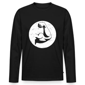 Bizeps - Männer Premium Bio Langarmshirt - Schwarz - Vorne - Nico (187cm)