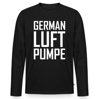 German Luft Pumpe - Männer Premium Bio Langarmshirt - Schwarz - Vorne - Nico (187cm)