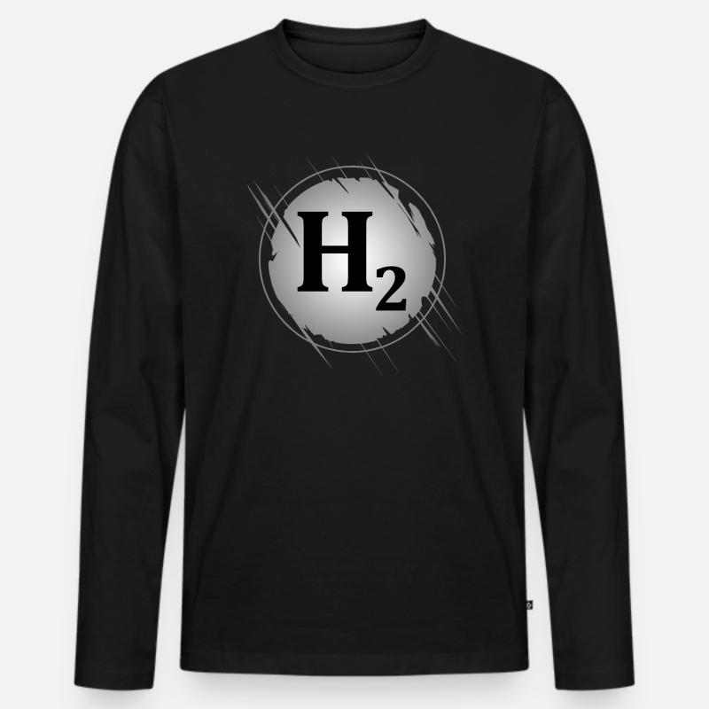 Wasserstoff H2 - Männer Premium Bio Langarmshirt - Schwarz