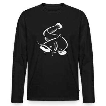 Catfish - catfish fishing - Men's Premium Organic Long Sleeve Shirt - black - Front - Nico (187cm)