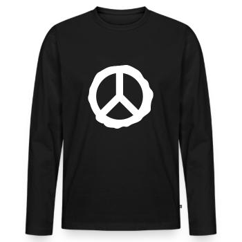 Peace Peace Love Dove Gift Idea - Men's Premium Organic Long Sleeve Shirt - black - Front - Nico (187cm)