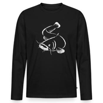 catfish - Men's Premium Organic Long Sleeve Shirt - black - Front - Nico (187cm)