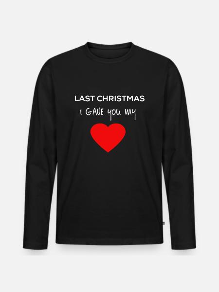 afgelopen kerst Wham George Yog - Mannen Premium Bio shirt met lange mouwen - zwart