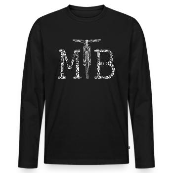 MTB - Mountainbiker Logo - Steampunk - Männer Premium Bio Langarmshirt - Schwarz - Vorne - Nico (187cm)