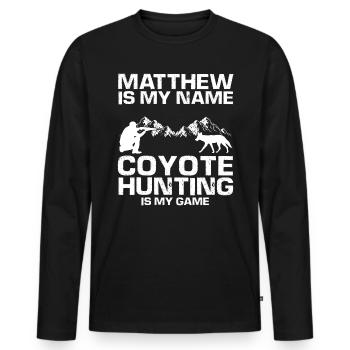 Conception de coyote pour les réacteurs de coyote - T-shirt manches longues Premium bio Homme - noir - Devant - Nico (187cm)