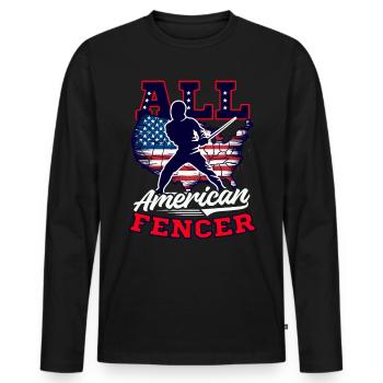 Escrime All American Fencer - T-shirt manches longues Premium bio Homme - noir - Devant - Nico (187cm)
