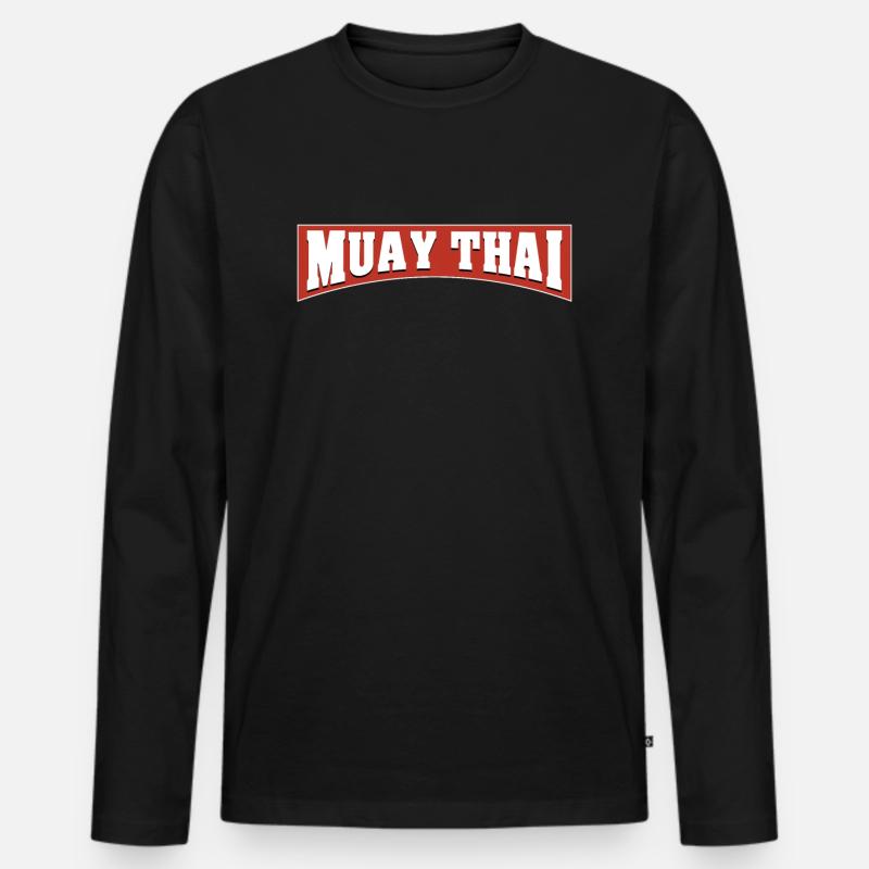 Muay Thai - Männer Premium Bio Langarmshirt - Schwarz