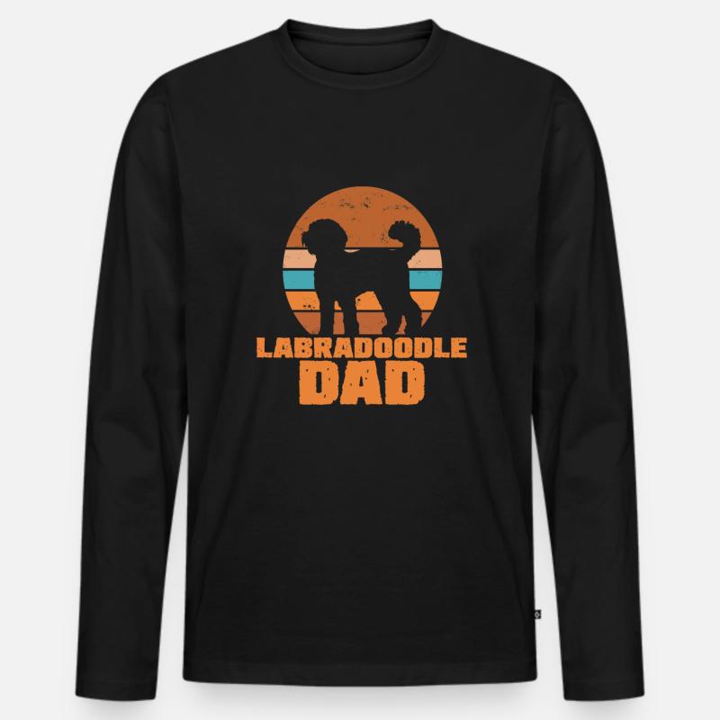 Labradoodle Dad - Männer Premium Bio Langarmshirt - Schwarz