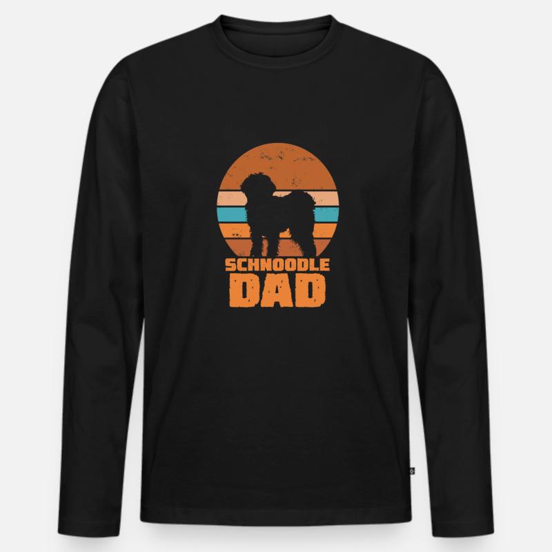 Schnoodle Dad - Männer Premium Bio Langarmshirt - Schwarz