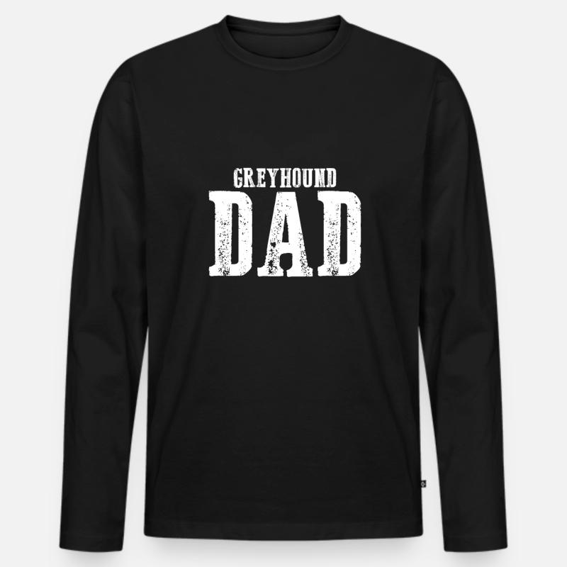 Greyhound Dad - Männer Premium Bio Langarmshirt - Schwarz