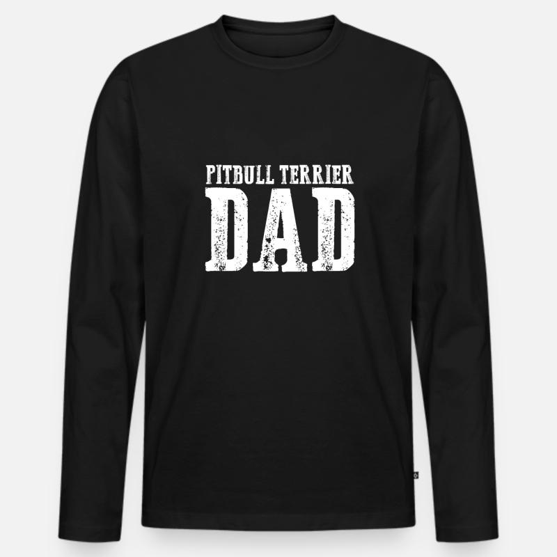 Pitbull Terrier Dad - Männer Premium Bio Langarmshirt - Schwarz