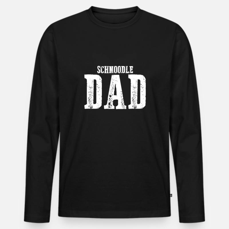 Schnoodle Dad - Männer Premium Bio Langarmshirt - Schwarz