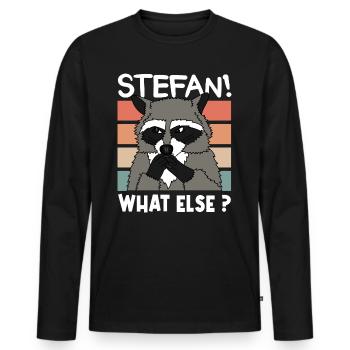 RACCOON RACOON STEFAN Christmas Gift - Men's Premium Organic Long Sleeve Shirt - black - Front - Nico (187cm)