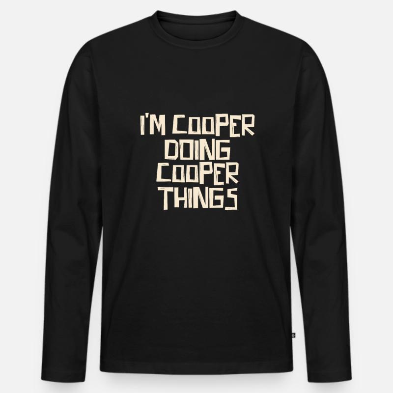 I'm Cooper doing Cooper things - Männer Premium Bio Langarmshirt - Schwarz