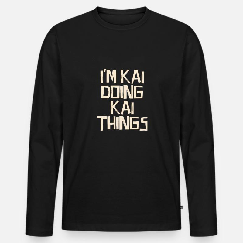 I'm Kai doing Kai things - Männer Premium Bio Langarmshirt - Schwarz