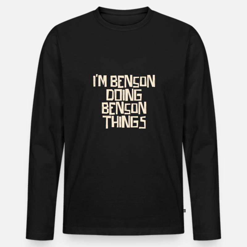 I'm Benson doing Benson things - Männer Premium Bio Langarmshirt - Schwarz