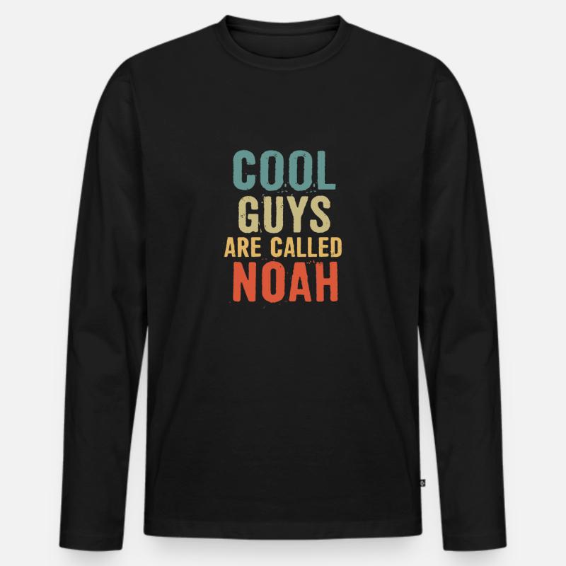 Cool guys are called Noah - Männer Premium Bio Langarmshirt - Schwarz