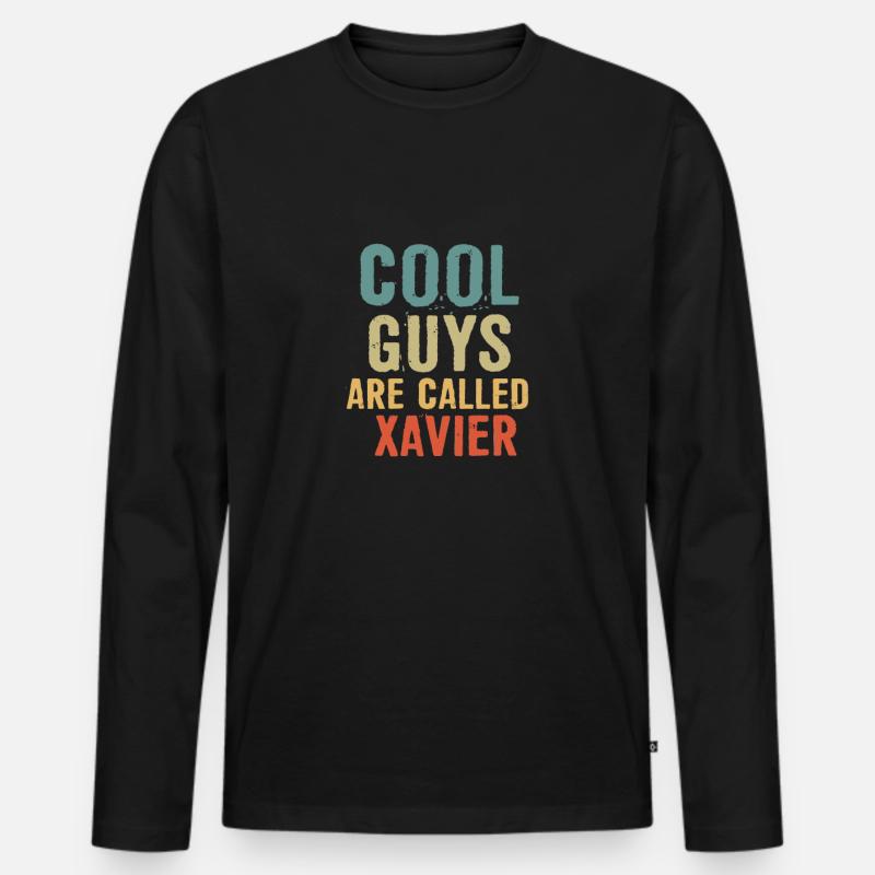 Cool guys are called xavier - Männer Premium Bio Langarmshirt - Schwarz