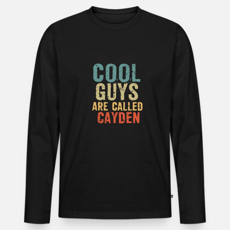 Cool guys are called cayden - Männer Premium Bio Langarmshirt - Schwarz