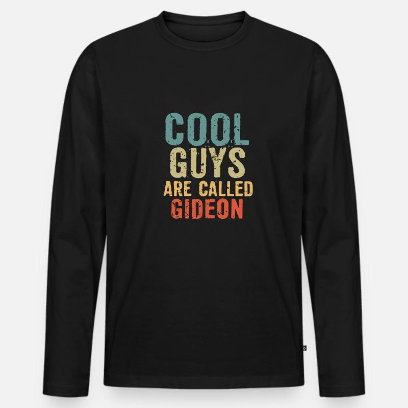 Cool guys are called gideon - Männer Premium Bio Langarmshirt - Schwarz