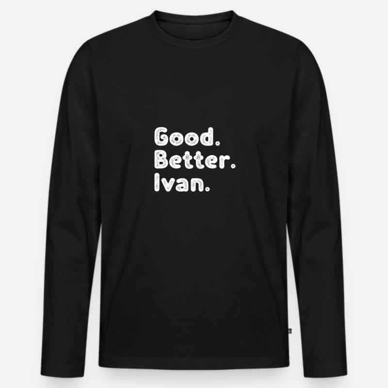Good better Ivan - Männer Premium Bio Langarmshirt - Schwarz
