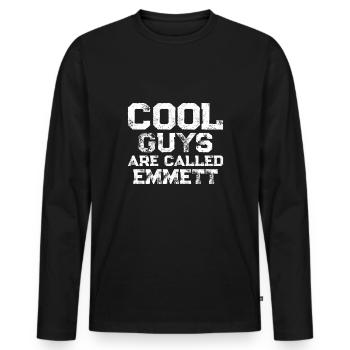 Les mecs cool s’appellent Emmett - T-shirt manches longues Premium bio Homme - noir - Devant - Nico (187cm)
