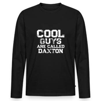Cool guys are called Daxton - Men's Premium Organic Long Sleeve Shirt - black - Front - Nico (187cm)