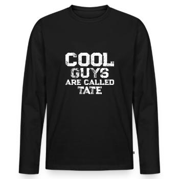 Cool guys are called Tate - Männer Premium Bio Langarmshirt - Schwarz - Vorne - Nico (187cm)