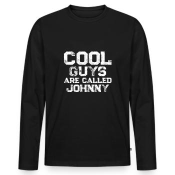 Cool guys are called Johnny - Männer Premium Bio Langarmshirt - Schwarz - Vorne - Nico (187cm)