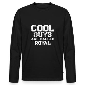 Cool guys are called Royal - Männer Premium Bio Langarmshirt - Schwarz - Vorne - Nico (187cm)