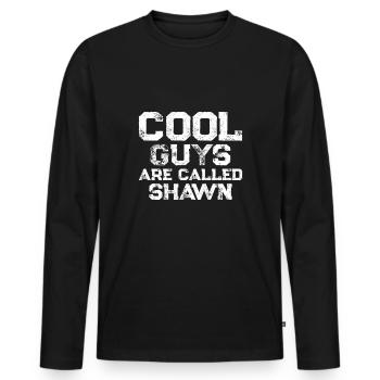 Les gars cool s’appellent Shawn - T-shirt manches longues Premium bio Homme - noir - Devant - Nico (187cm)