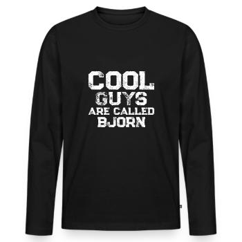 Les mecs cool s’appellent Bjorn - T-shirt manches longues Premium bio Homme - noir - Devant - Nico (187cm)