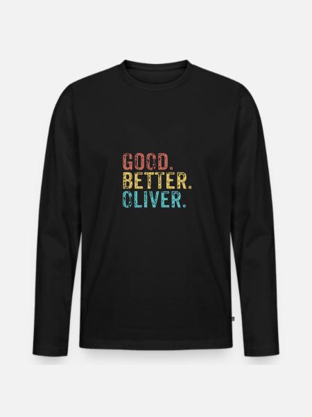 Good better Oliver - Men's Premium Organic Long Sleeve Shirt - black