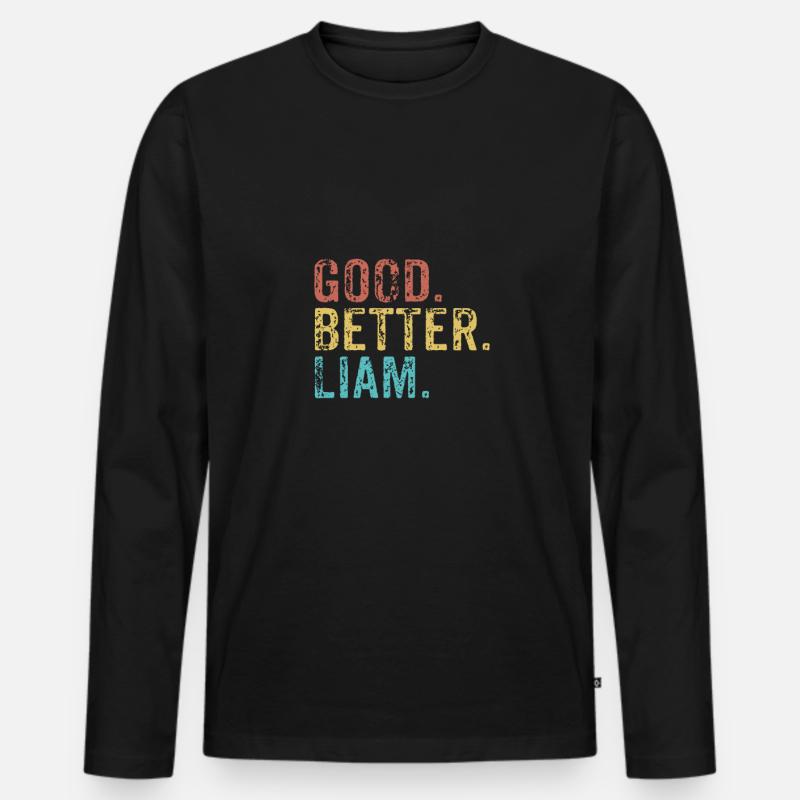 Good better liam - Männer Premium Bio Langarmshirt - Schwarz