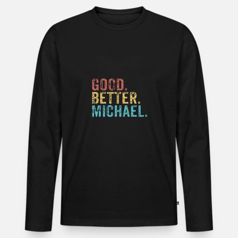 Good better Michael - Männer Premium Bio Langarmshirt - Schwarz