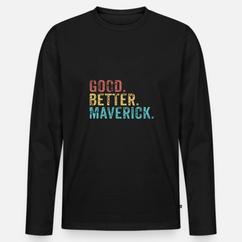 Good better Maverick - Männer Premium Bio Langarmshirt - Schwarz
