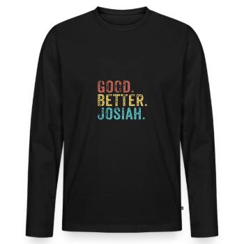 Good better Josiah - Männer Premium Bio Langarmshirt - Schwarz - Vorne - Nico (187cm)