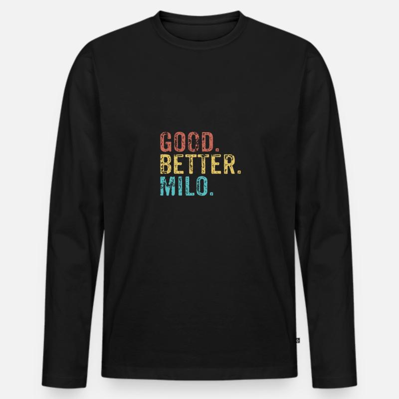 Good better Milo - Männer Premium Bio Langarmshirt - Schwarz