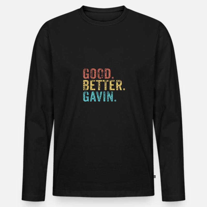 Good better Gavin - Männer Premium Bio Langarmshirt - Schwarz