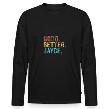 Bon mieux Jayce - T-shirt manches longues Premium bio Homme - noir - Devant - Nico (187cm)
