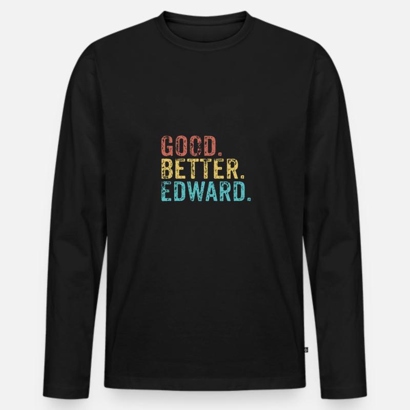 Good better Edward - Männer Premium Bio Langarmshirt - Schwarz