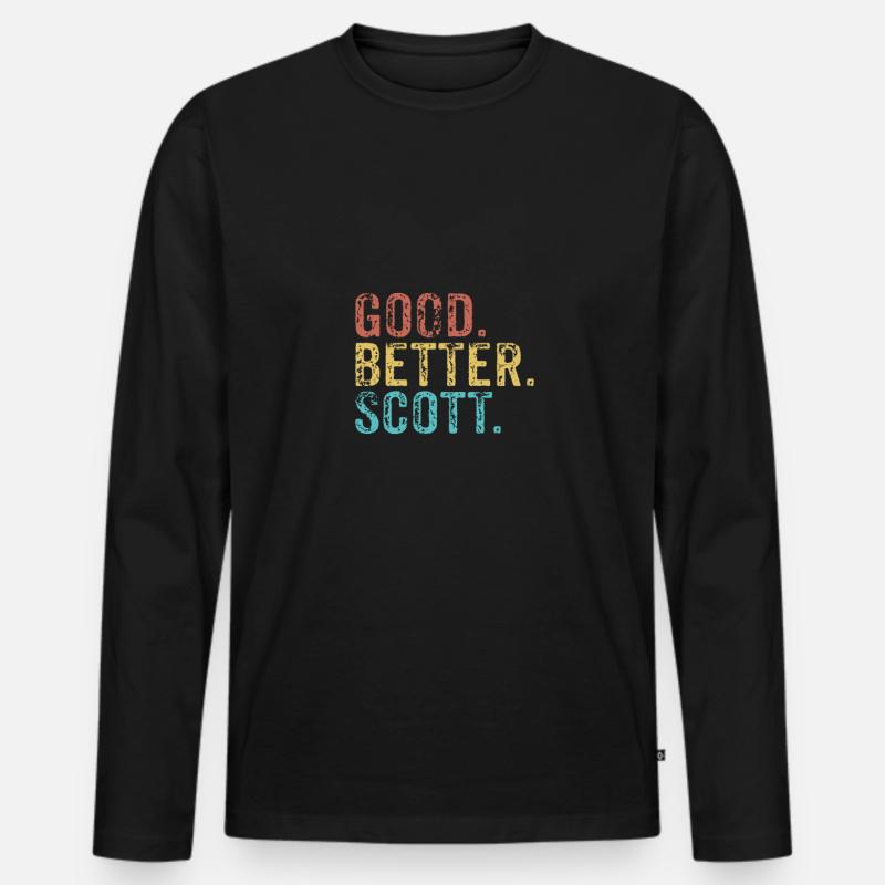Good better Scott - Männer Premium Bio Langarmshirt - Schwarz