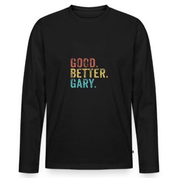 Bon mieux Gary - T-shirt manches longues Premium bio Homme - noir - Devant - Nico (187cm)