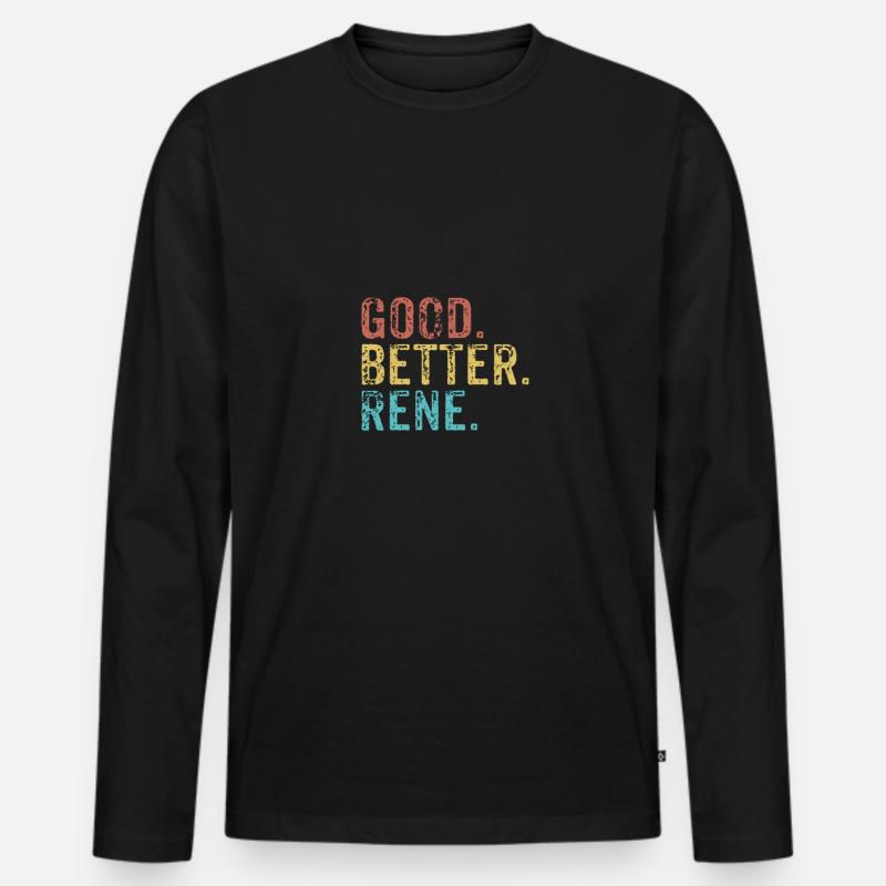 Cool guys are called Rene - Männer Premium Bio Langarmshirt - Schwarz