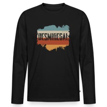 DESMIREGAL BRUSH - Männer Premium Bio Langarmshirt - Schwarz - Vorne - Nico (187cm)