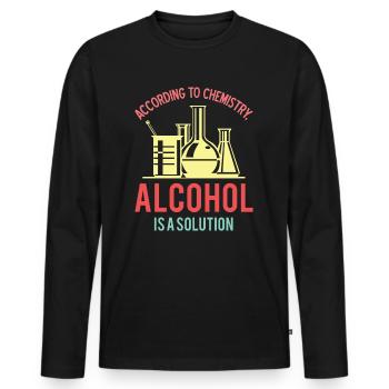 Chimie Alocohol - T-shirt manches longues Premium bio Homme - noir - Devant - Nico (187cm)